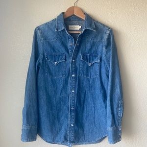 Imogene and Willie heavy chambray pearl snap